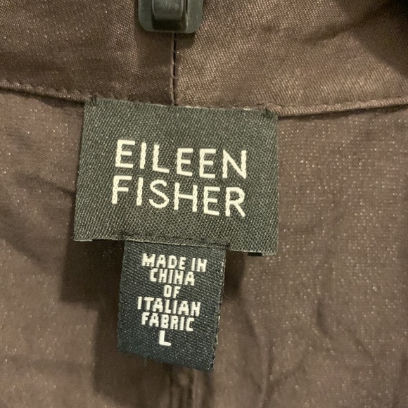 EILEEN Fisher Chocolate Brown Size Small L- Women Classic Collar Shirt Dress - Picture 3 of 11